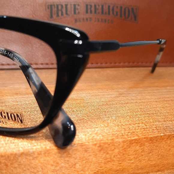 NEW Rx'able CAT EYE Eyeglass Frame & case, Black glasses TRUE RELIGION 53-16-140 - Picture 6 of 7